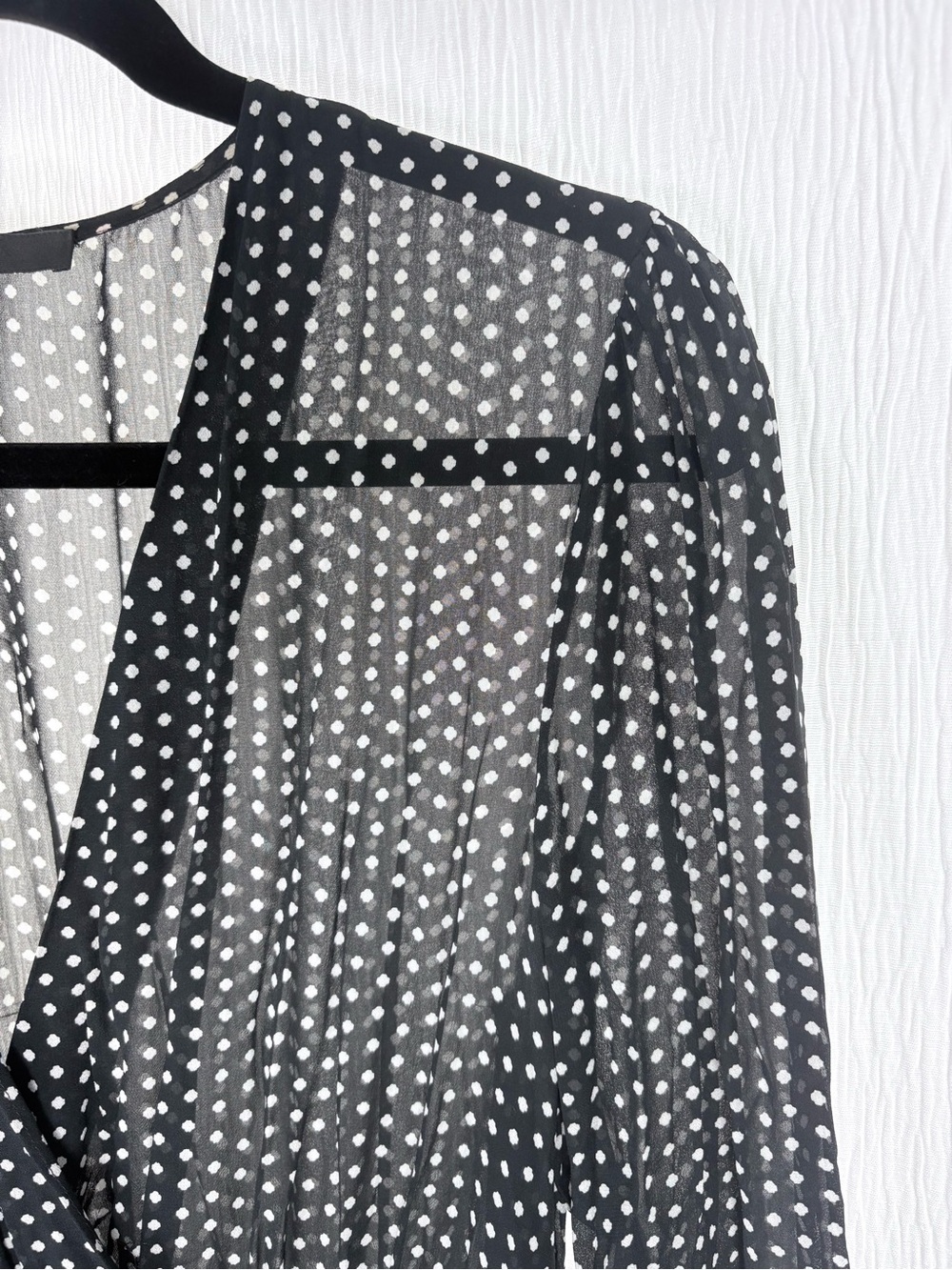 Maje Polka Dot Crepe de Chine Midi Dress, Size FR 40/ US 8 - Picture 6 of 11